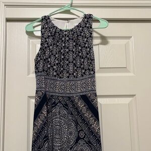 Navy and White Maxi Dress